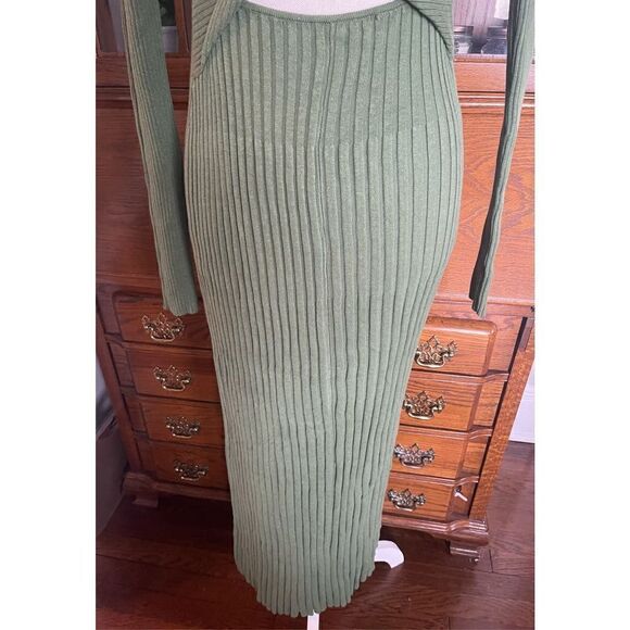 FREE PEOPLE - Marnie Midi Dress in Forrest Green color - Picture 10 of 11